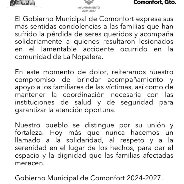 Condolencias Administración